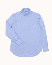 Spread Collar Shirt Bengal Stripe Cotton Poplin