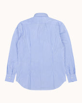 Spread Collar Shirt Bengal Stripe Cotton Poplin