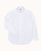 Spread Collar Shirt Cotton Linen