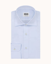 Spread Collar Shirt - Ice Blue Cotton Poplin