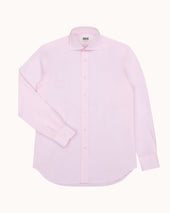 Spread Collar Shirt Pink Cotton Poplin