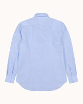 Spread Collar Shirt Pinstripe Cotton Linen
