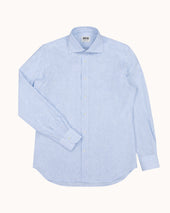 Spread Collar Shirt Stripe Linen