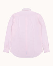 Spread Collar Shirt Pink Cotton Poplin