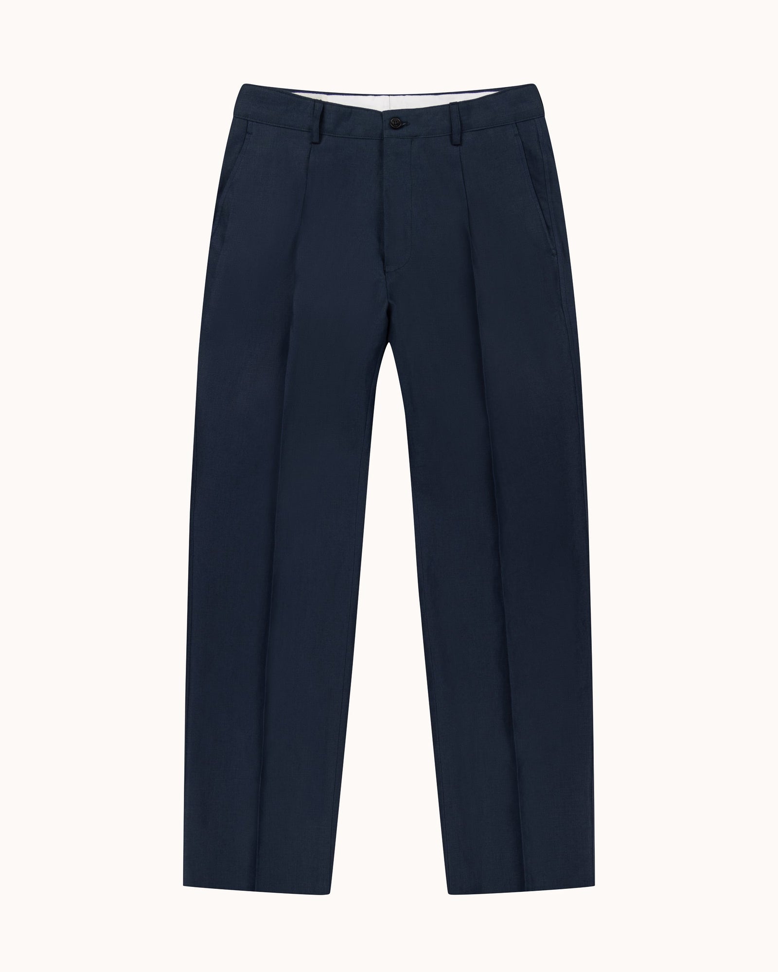 Casual Relaxed Pleated Trouser Slate Linen
