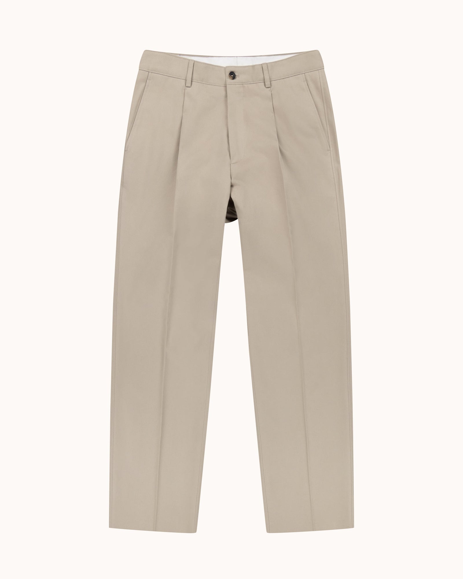 Casual Relaxed Pleated Trouser Brushed Cotton
