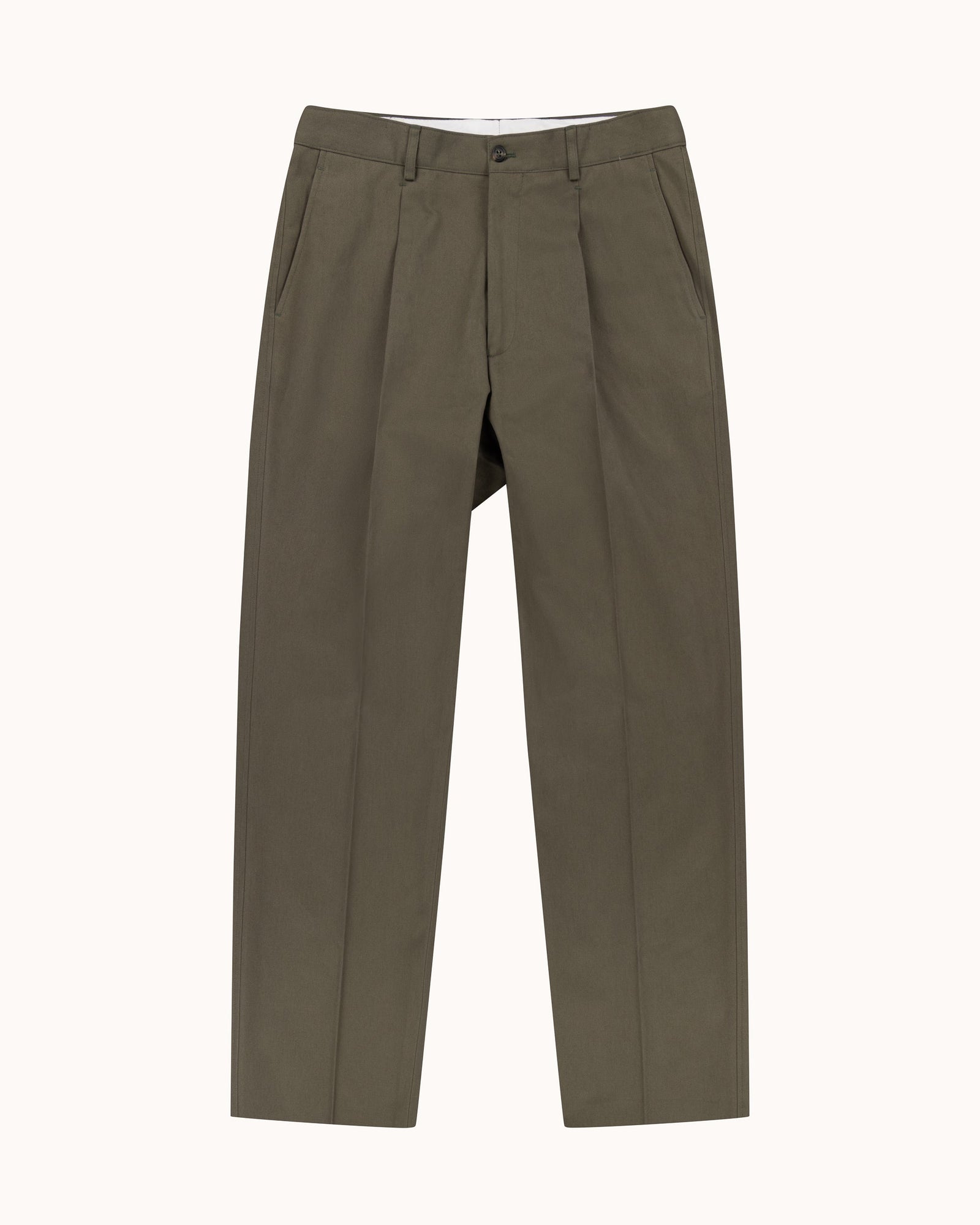 Casual Relaxed Pleated Trouser Brushed Cotton