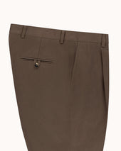 Casual Relaxed Pleated Trouser Brushed Cotton