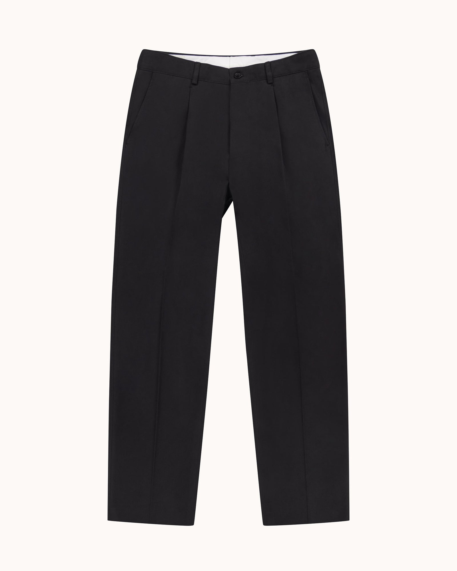 Casual Relaxed Pleated Trouser Brushed Cotton