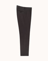 Casual Relaxed Pleated Trouser Anthracite Brushed Cotton