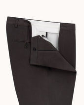 Casual Relaxed Pleated Trouser Anthracite Brushed Cotton