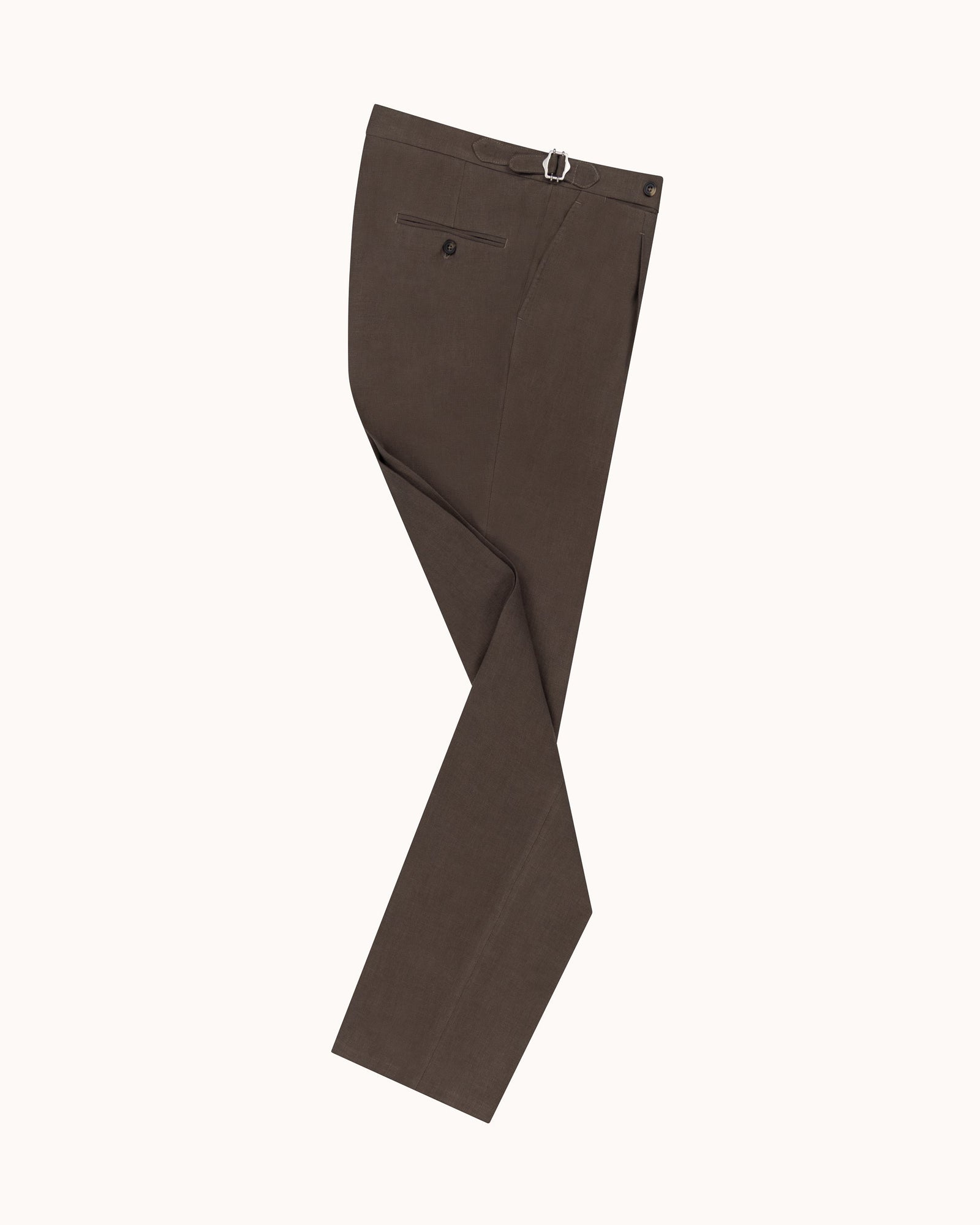Classic Pleated Trouser Cocoa Linen