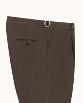 Classic Pleated Trouser Cocoa Linen