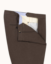 Classic Pleated Trouser Cocoa Linen