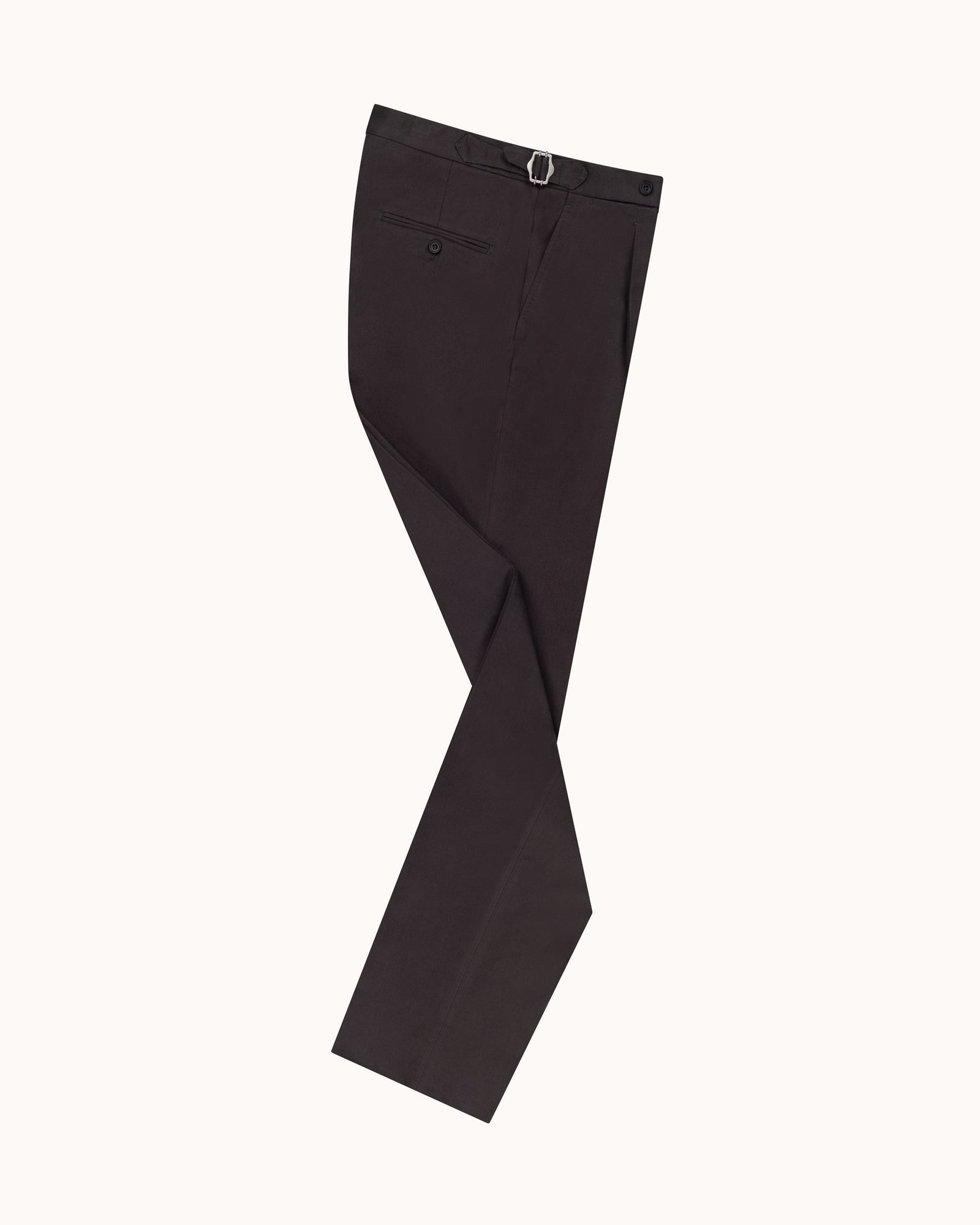 Classic Pleated Trouser Anthracite Brushed Cotton