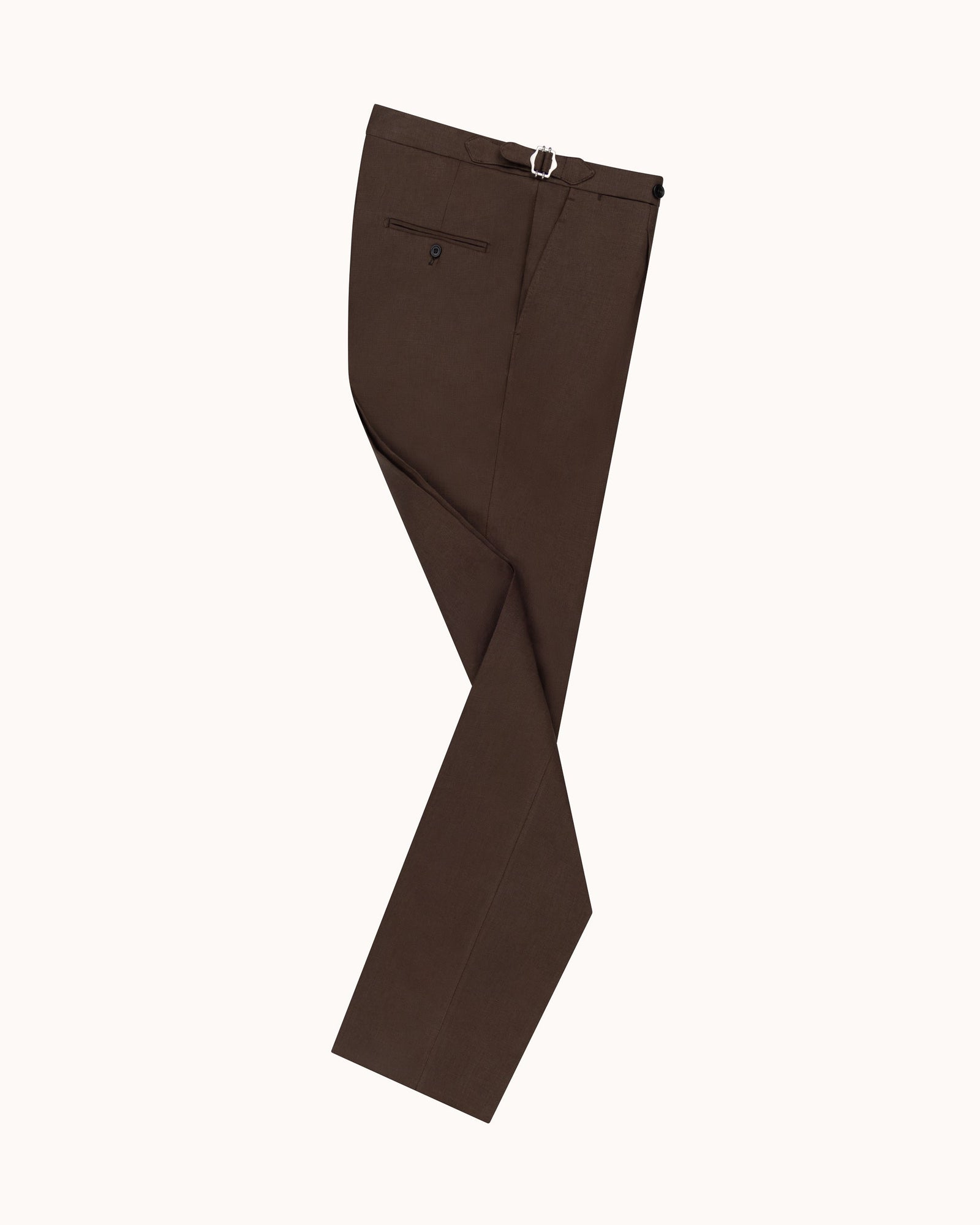 Classic Pleated Trouser Dark Brown Linen