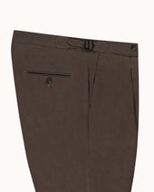 Relaxed Pleated Trouser Cocoa Linen