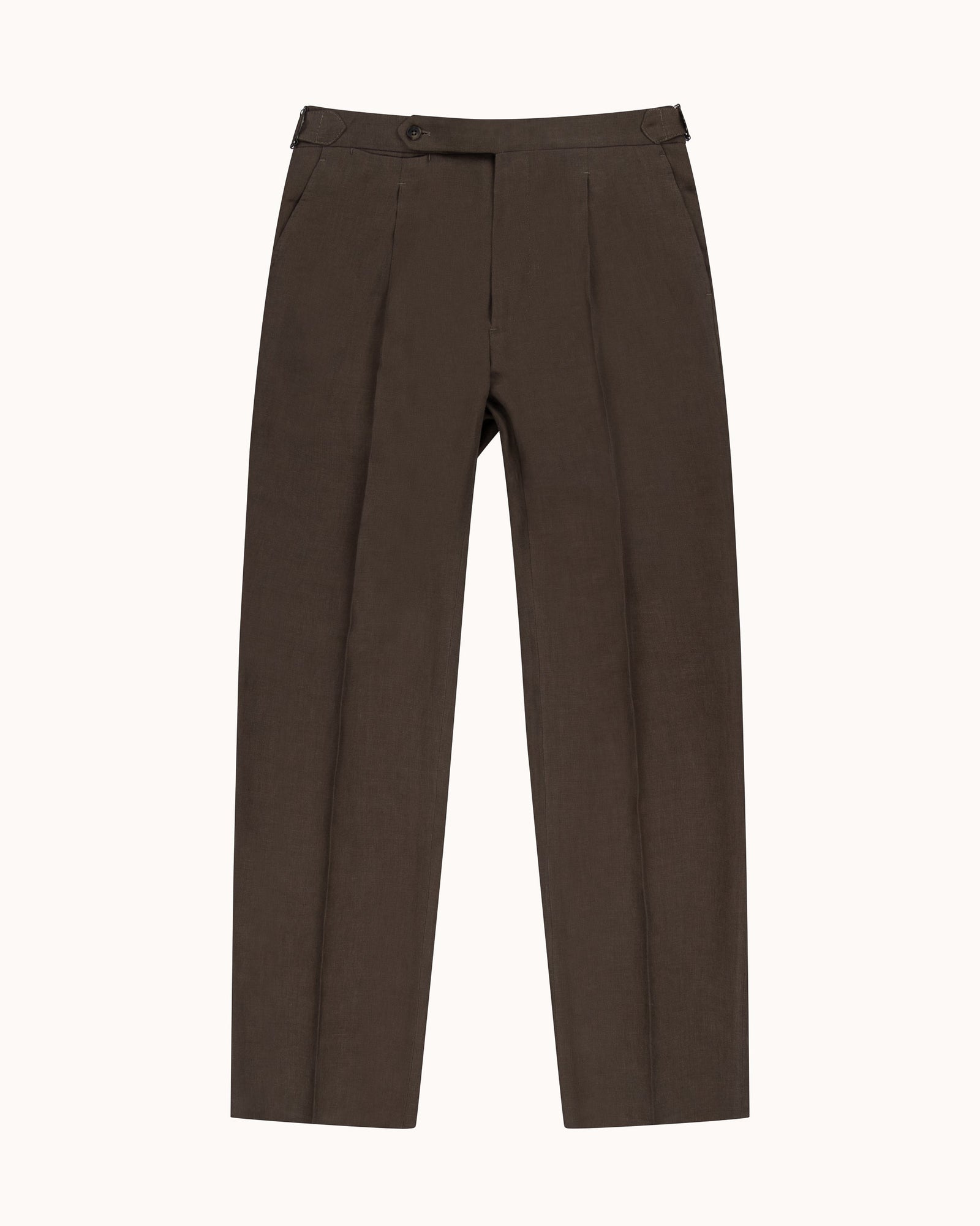 Relaxed Pleated Trouser Cocoa Linen