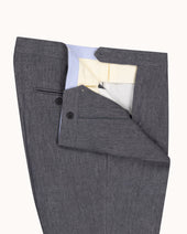 Relaxed Pleated Trouser Grey High Twist Linen