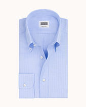 Button Down Collar Shirt Pinstripe Cotton Linen