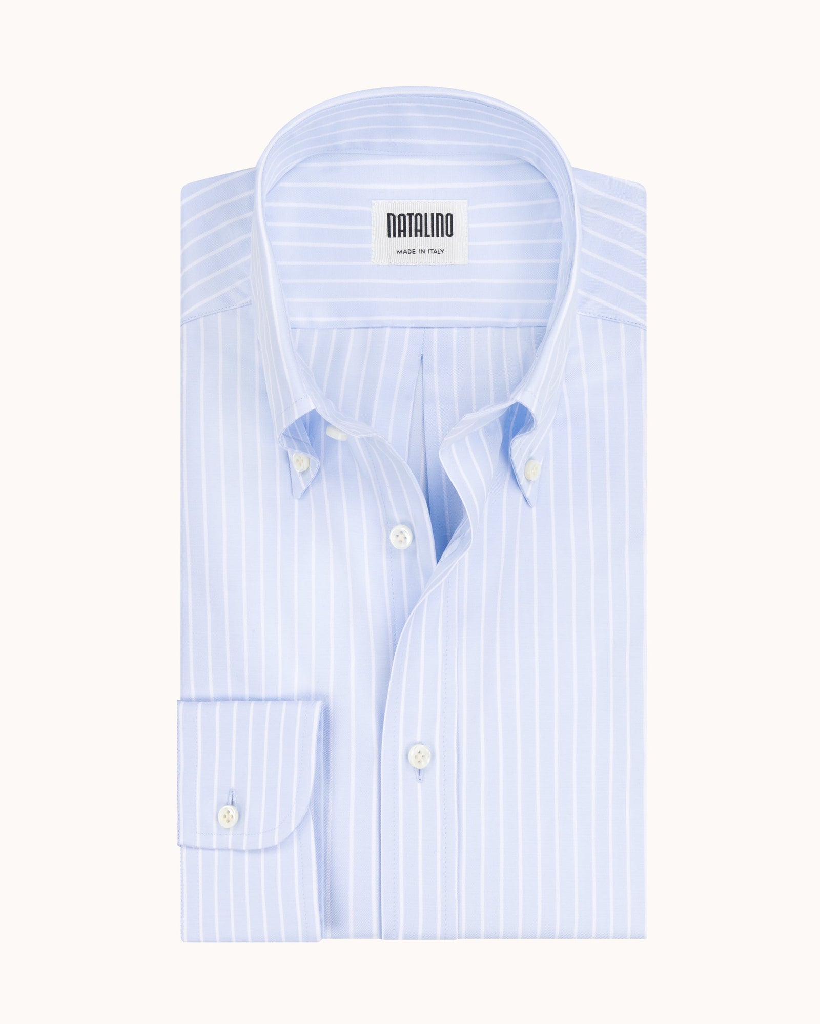 Button Down Collar Shirt Pencil Stripe Cotton Poplin