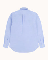 Button Down Collar Shirt Pinstripe Cotton Linen