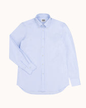 Button Down Collar Shirt Pencil Stripe Cotton Poplin