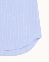 Button Down Collar Shirt Pinstripe Cotton Linen