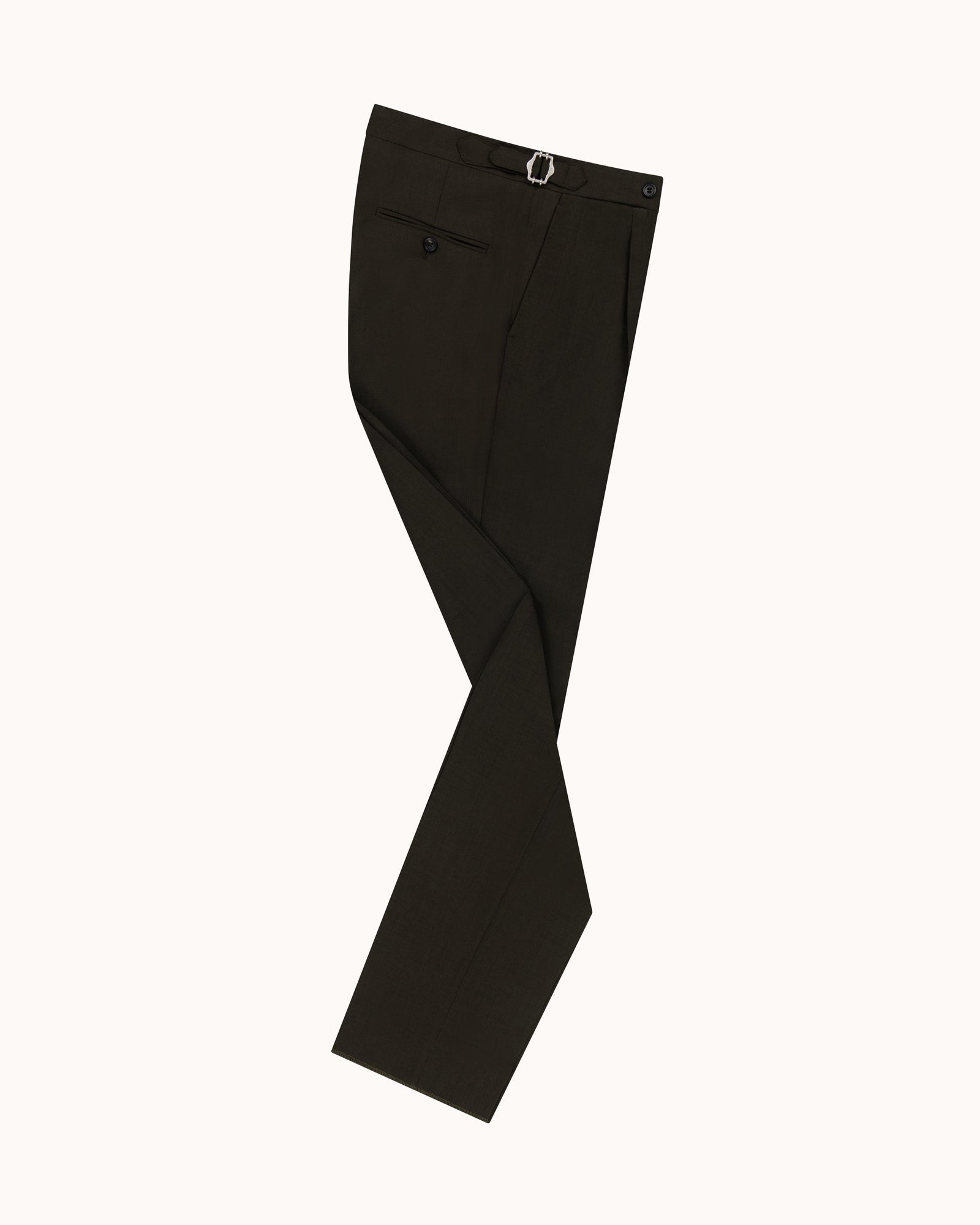Classic Pleated Trouser Dark Tropical Wool
