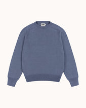 Cotton Crew Neck Sweater - Dusty Blue