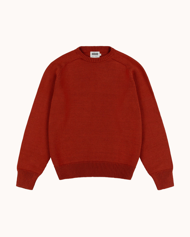 Cotton Crew Neck Sweater - Terracota
