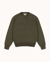 Cotton Crew Neck Sweater - Loden Green