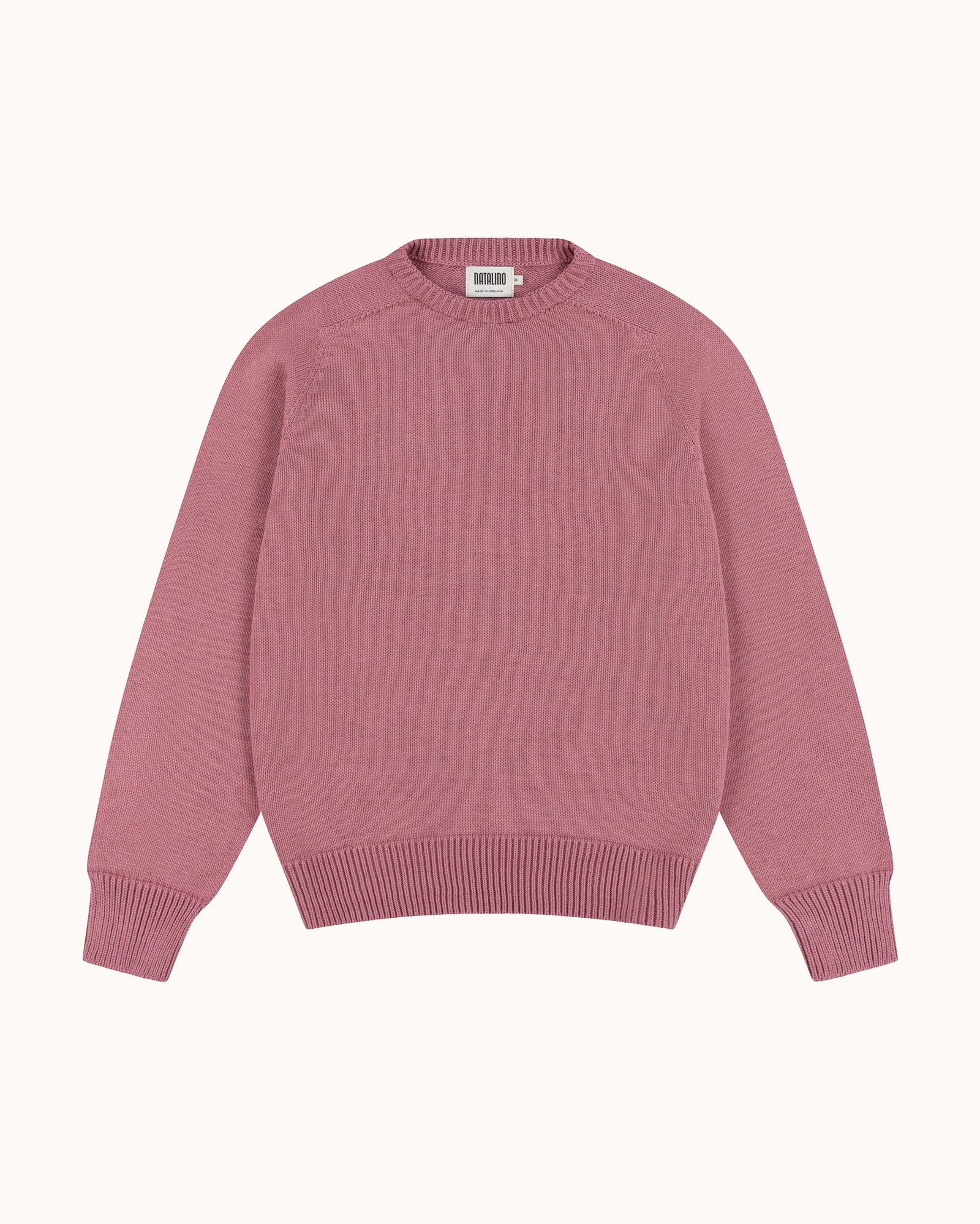 Cotton Crew Neck Sweater Pink