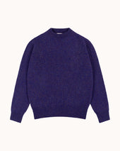Shetland Wool Crew Neck Sweater - Iris