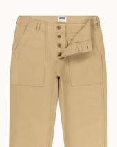 High Rise Japanese Fatigue Pant Cotton Twill