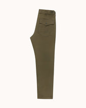 High Rise Japanese Fatigue Pant Army Green Cotton Twill