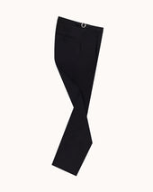 Classic Pleated Trouser - Black Brushed Cotton