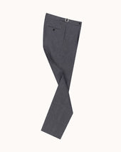Classic Pleated Trouser - Grey High Twist Linen