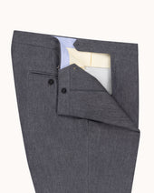 Classic Pleated Trouser Grey High Twist Linen