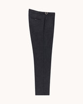 Single Pleat Trouser Grey Woollen Flannel