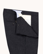 Flat Front Trouser Grey Woollen Flannel