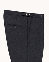 Single Pleat Trouser Grey Woollen Flannel