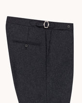 Flat Front Trouser Grey Woollen Flannel
