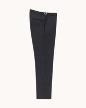 Flat Front Trouser Grey Woollen Flannel