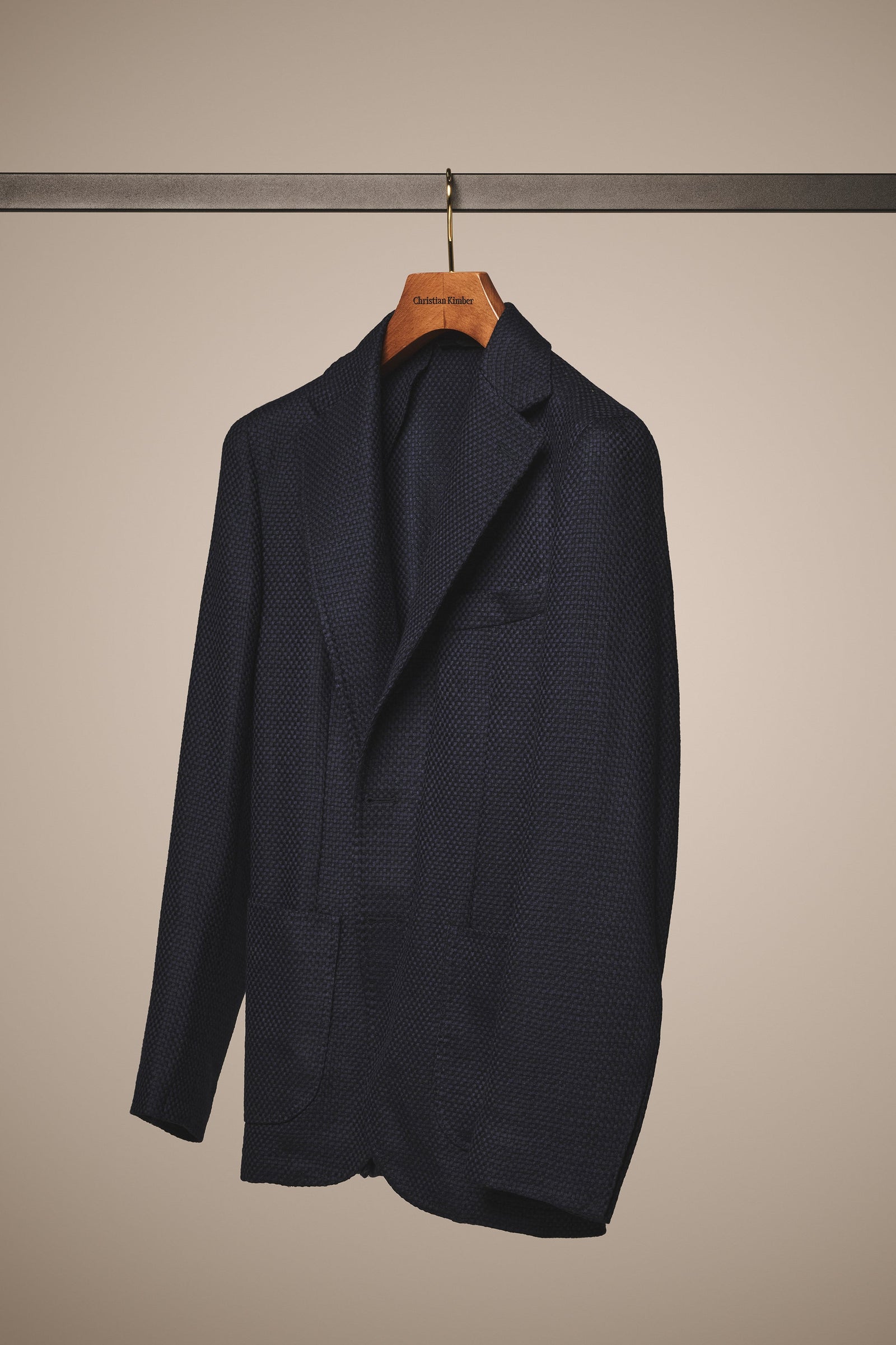 Naples Blazer Woven Wool Jersey Blue