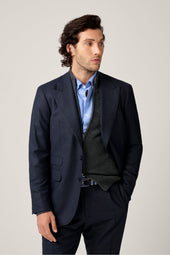 Collins Suit Blazer - Wool/Cashmere - Navy Melange