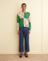 Duotone Crochet Overshirt Green