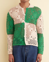 Duotone Crochet Overshirt Green