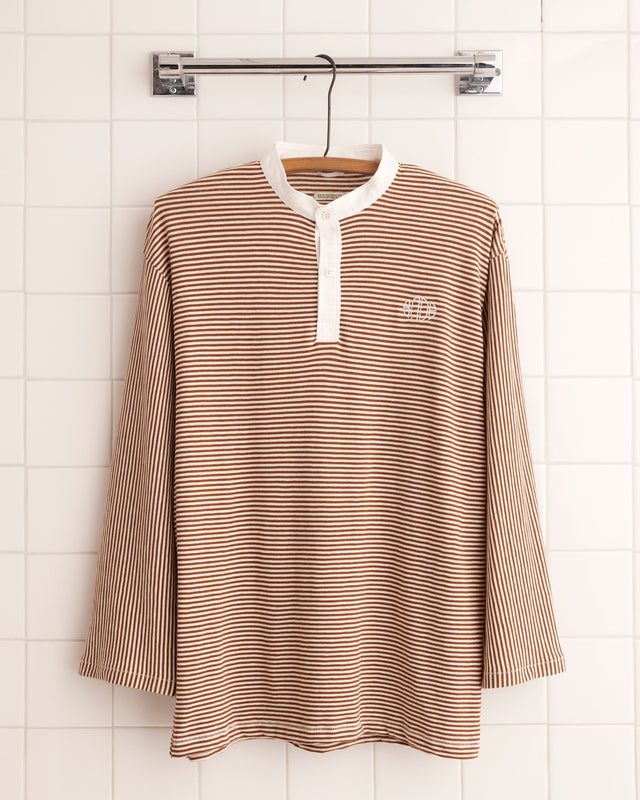 Newton Stripe Polo - Brown