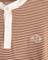 Newton Stripe Polo - Brown